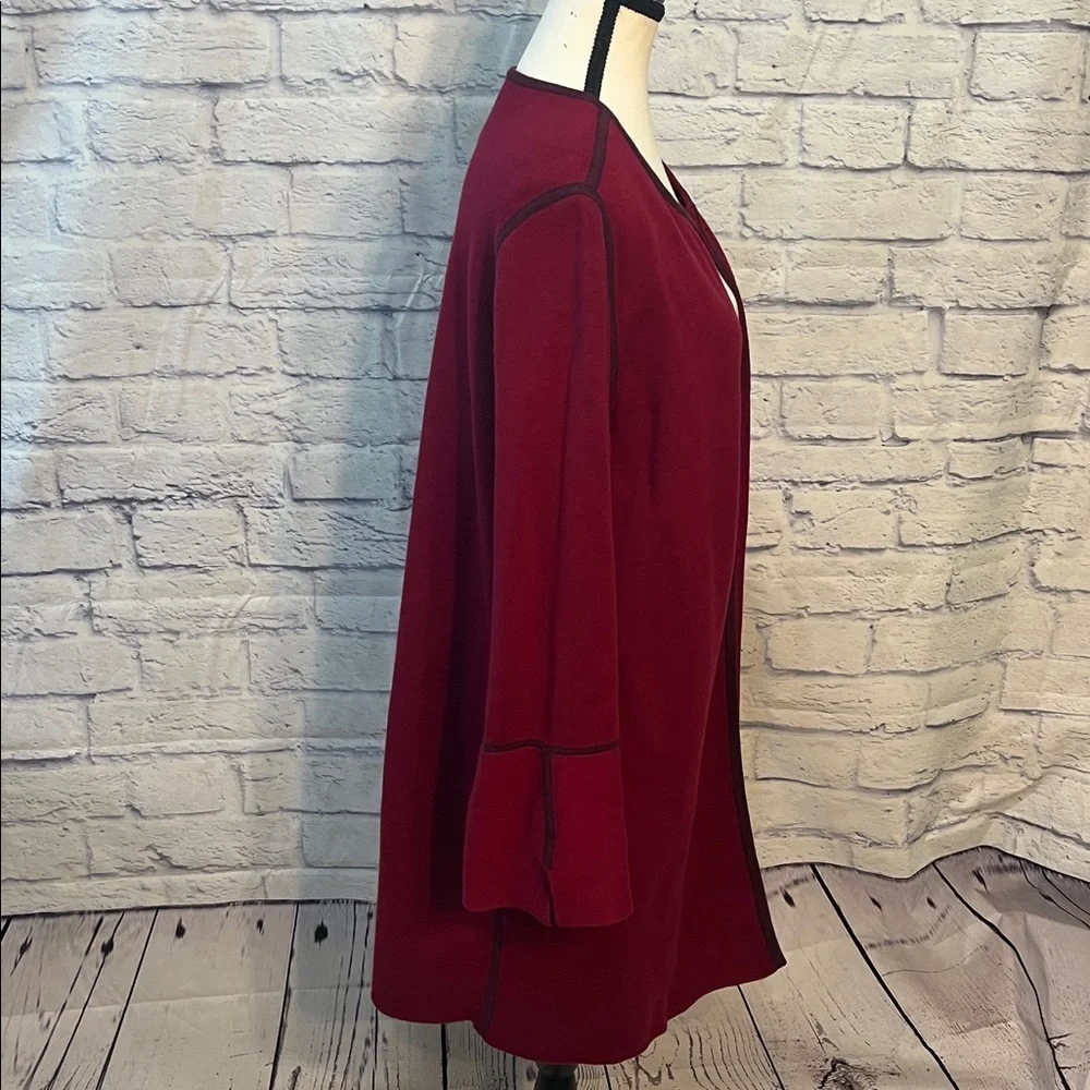 Chico’s Reversible Coat Cardigan Contrast Piping Topper Open Front Chicos 3 XL
